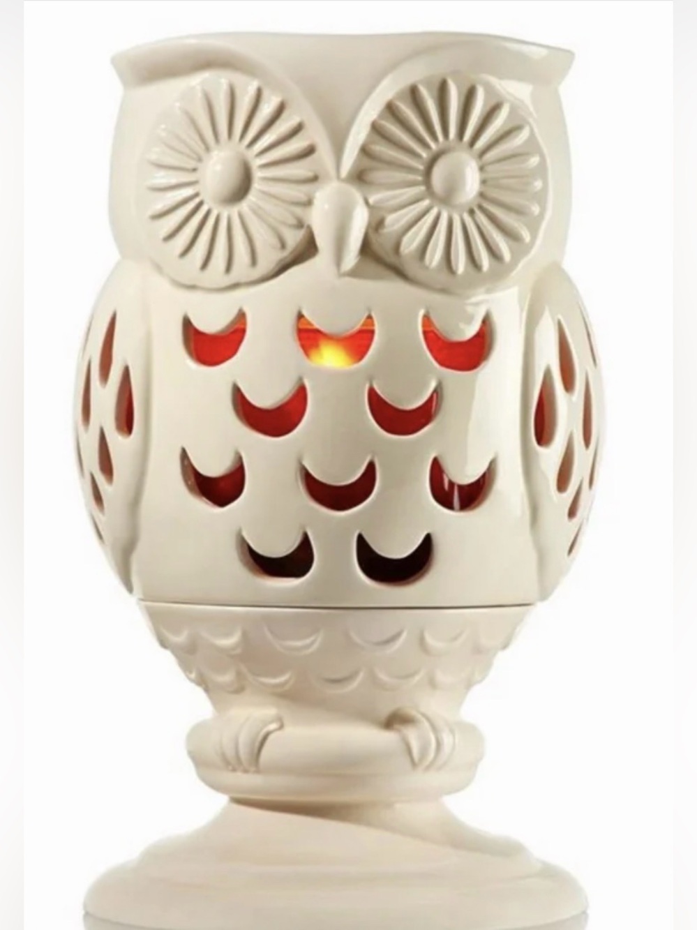 Bath & Body Works Cream Owl Ceramic Lantern Wax Warmer